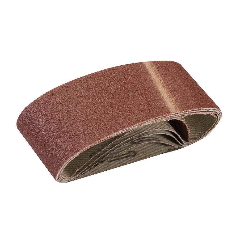 Silverline 60x400mm Sanding Belts 80 Grit 5 Pack Aluminium Oxide for Wood Metal