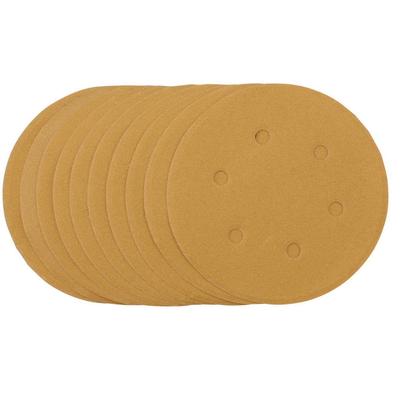 Draper Gold Sanding Discs 150mm 240 Grit Pack of 10 Hook & Loop Dust Holes