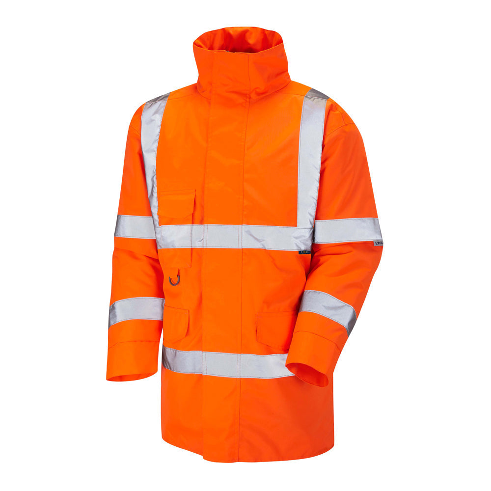 Leo Workwear EcoViz 4K Baffle Lined Anorak Recycled Material Hooded Jacket