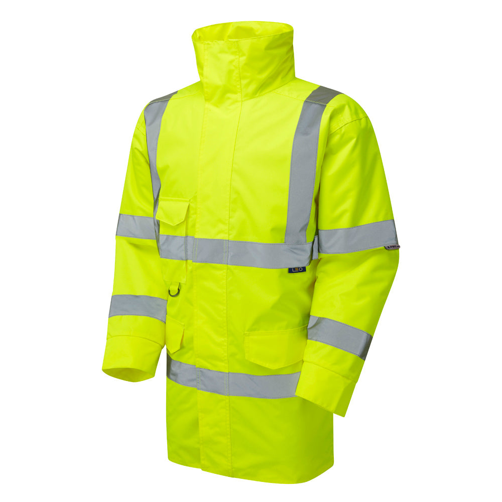 Leo Workwear EcoViz 4K Baffle Lined Anorak Recycled Material Hooded Jacket