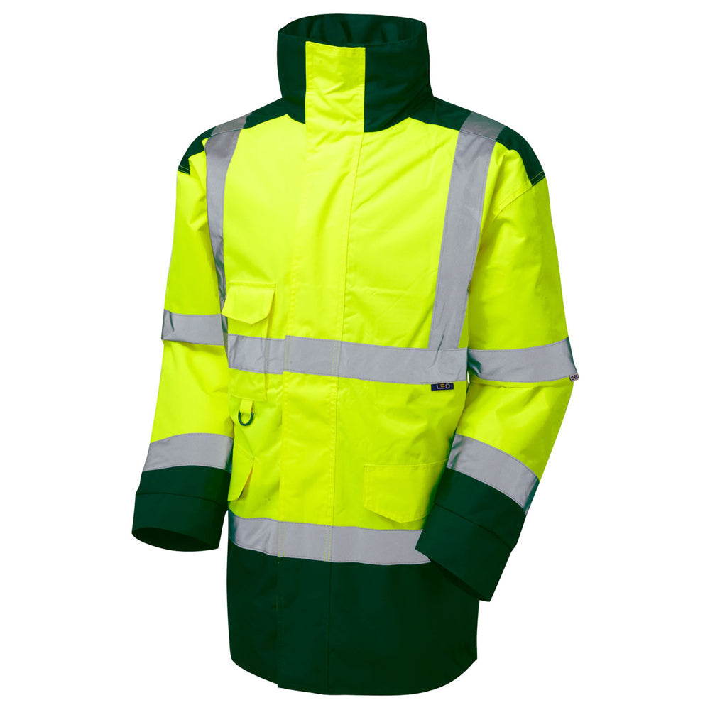 Leo Workwear EcoViz 4K Baffle Lined Anorak Recycled Material Hooded Jacket