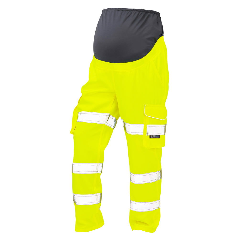 Leo Workwear Verity EcoViz Maternity Cargo Trousers Hi-Vis Orange Size XS-3XL