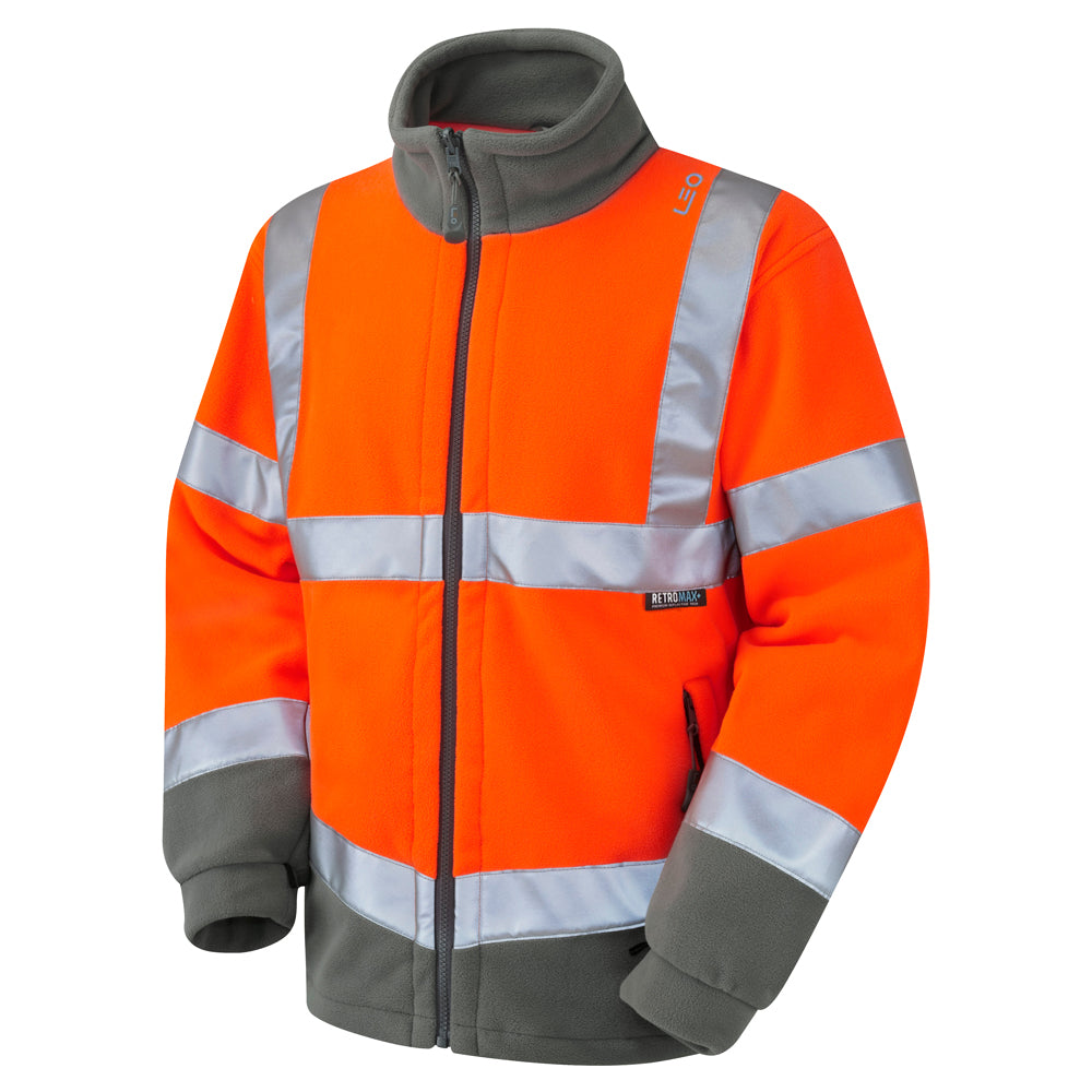 Leo Workwear EcoViz Fleece Jacket HARTLAND Interactive YKK Zipper Pockets
