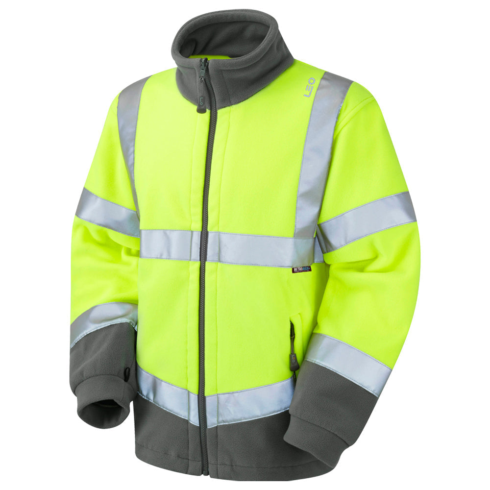Leo Workwear EcoViz Fleece Jacket HARTLAND Interactive YKK Zipper Pockets