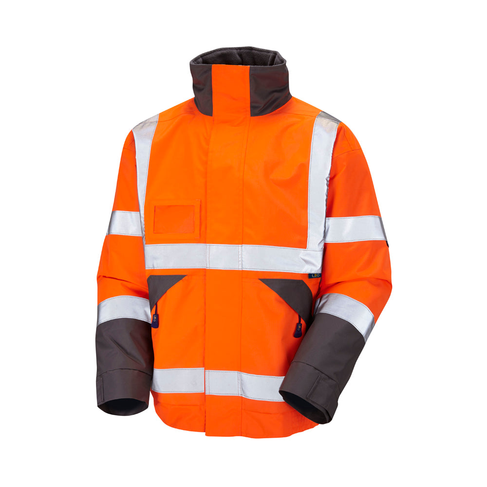 Leo Workwear BICKINGTON EcoViz 4K Baffle Lined Bomber Jacket with Hood