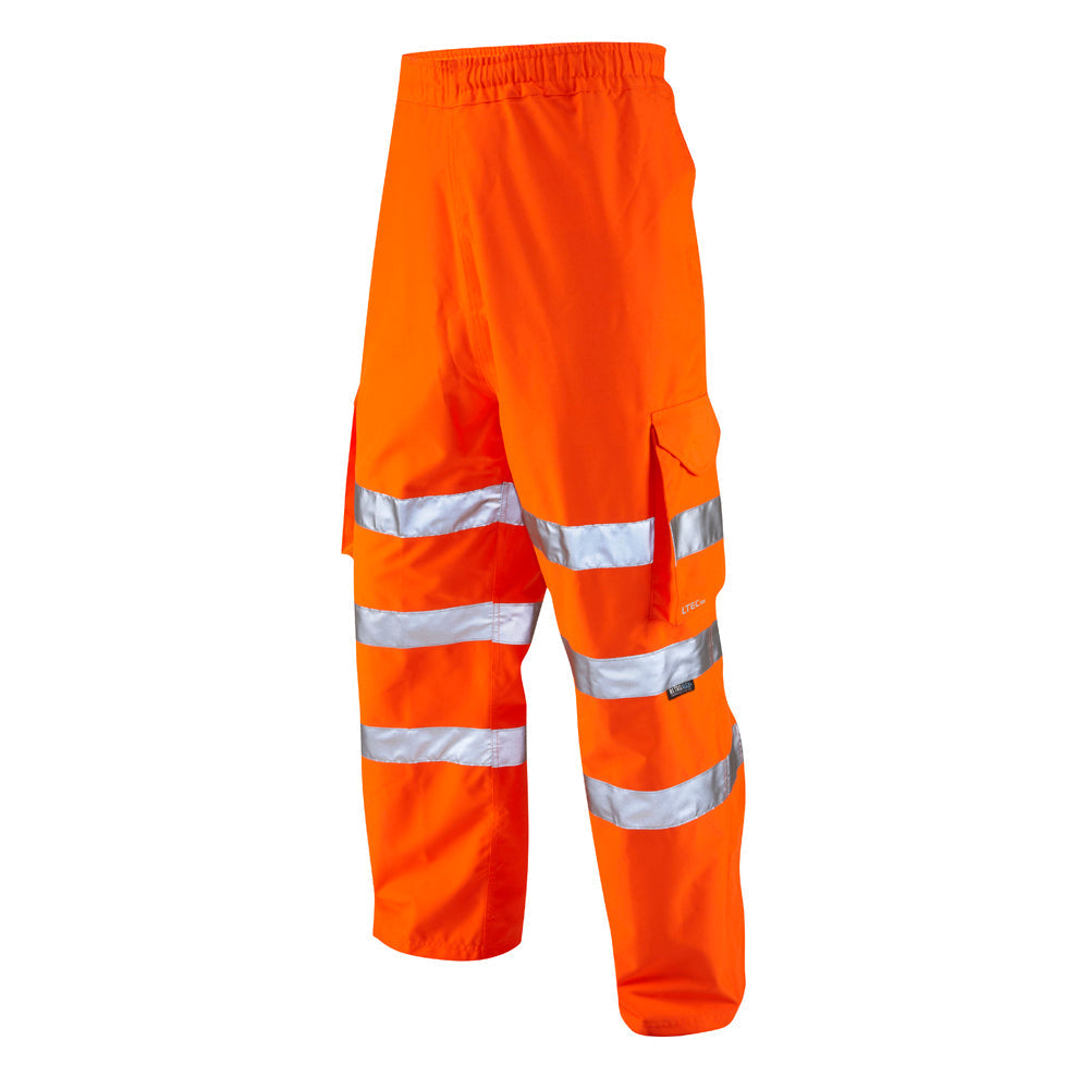 Leo Workwear EcoViz 10K Breathable Cargo Overtrouser with Zip and Pockets