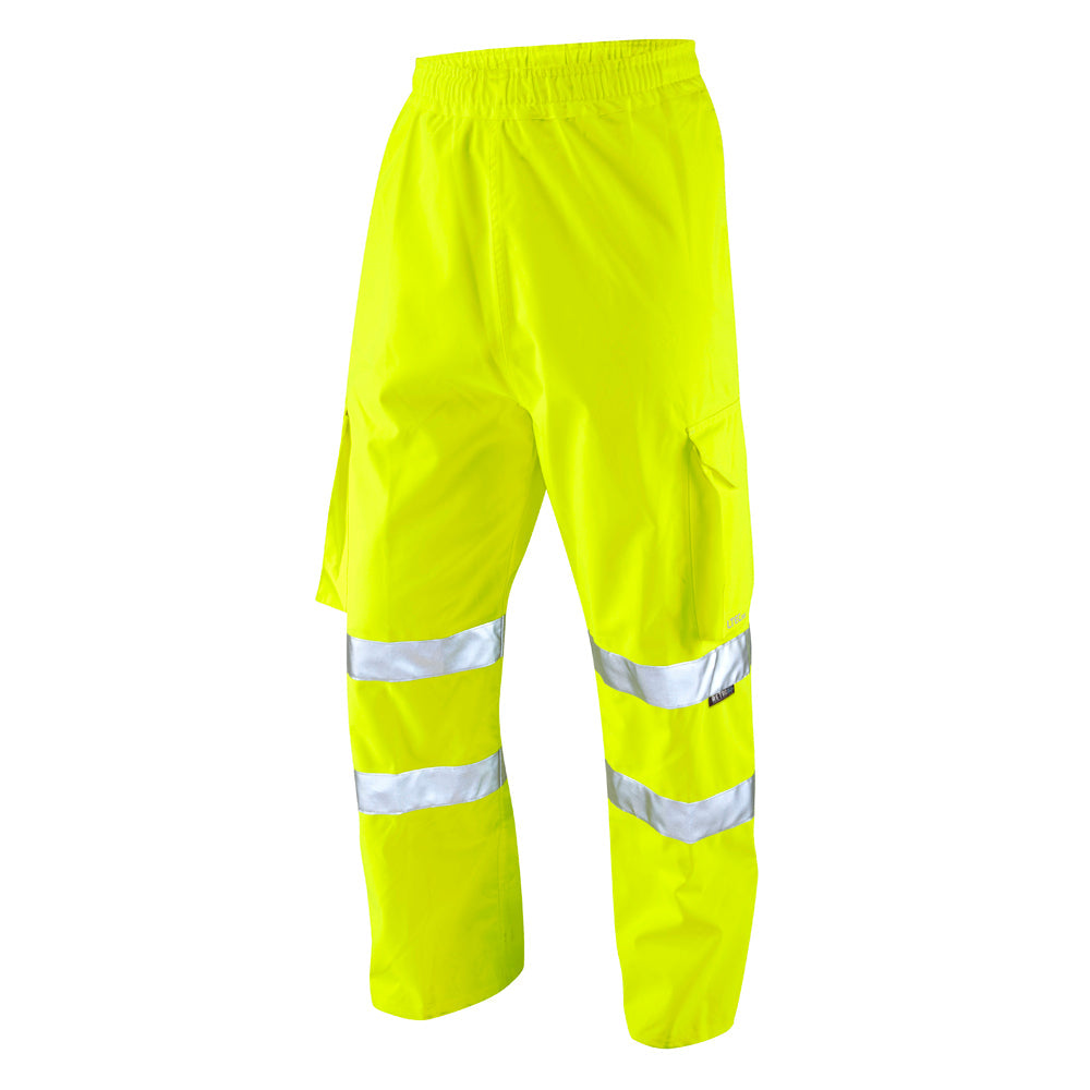 Leo Workwear EcoViz 10K Breathable Cargo Overtrouser with Zip and Pockets