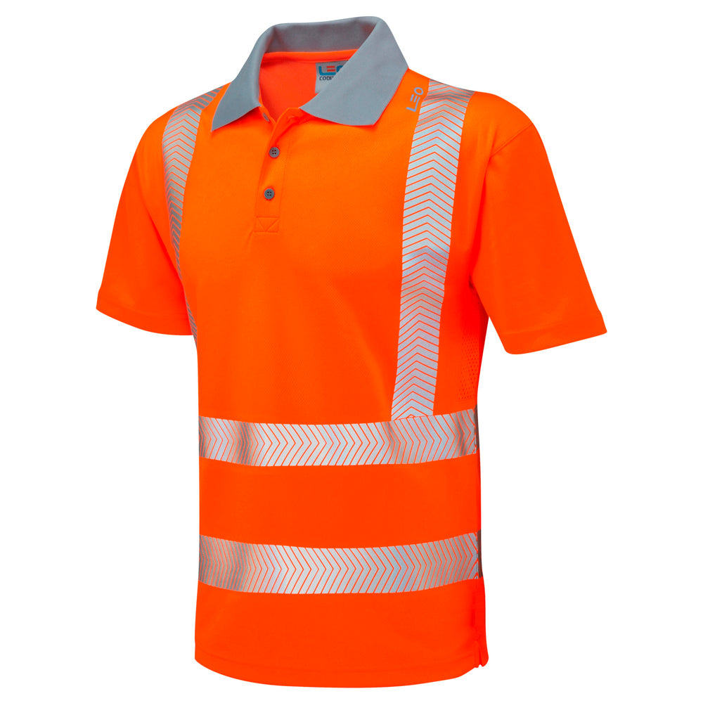 Leo Workwear EcoViz Performance Polo Shirt with Reflective Tape and Ventilation