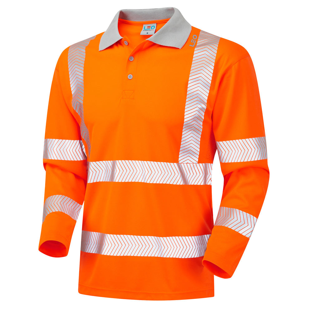 Leo Workwear EcoViz Performance+ Polo Shirt Lightweight Quick-Dry Reflective