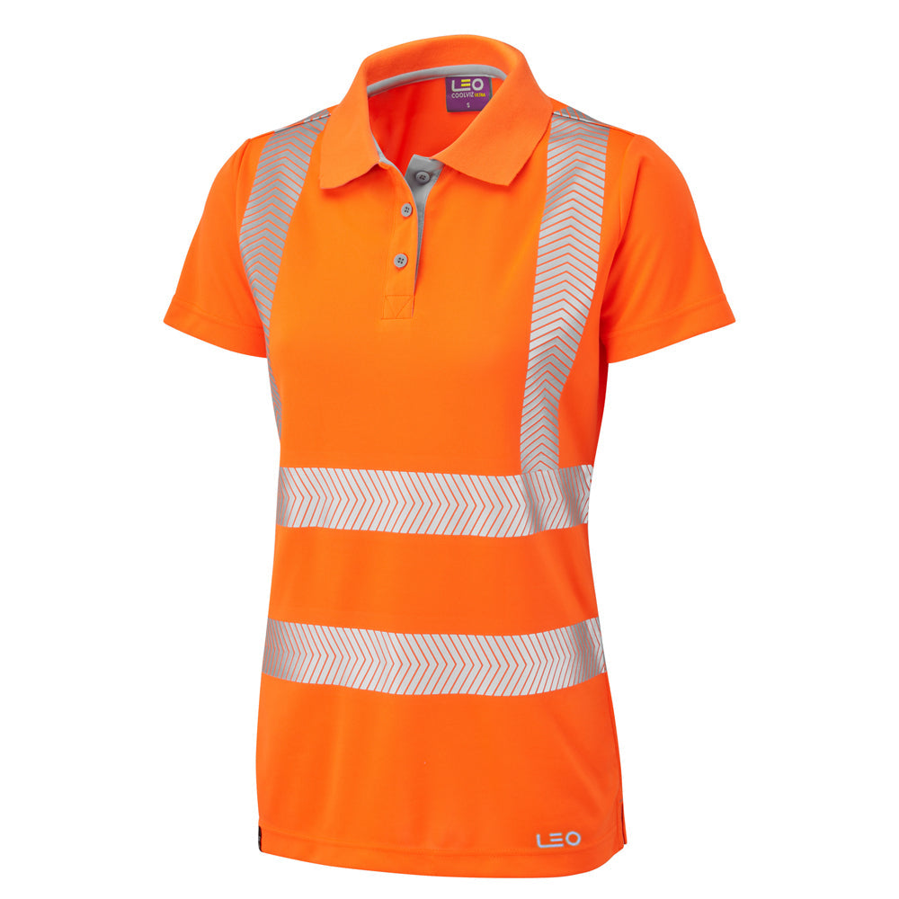 Leo Workwear EcoViz Performance+ Women's Polo Shirt UPF40+ Reflective Tape