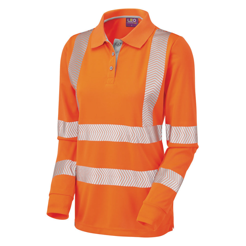 Leo Workwear EcoViz Performance+ Women's Polo Shirt UPF40+ Reflective Tape