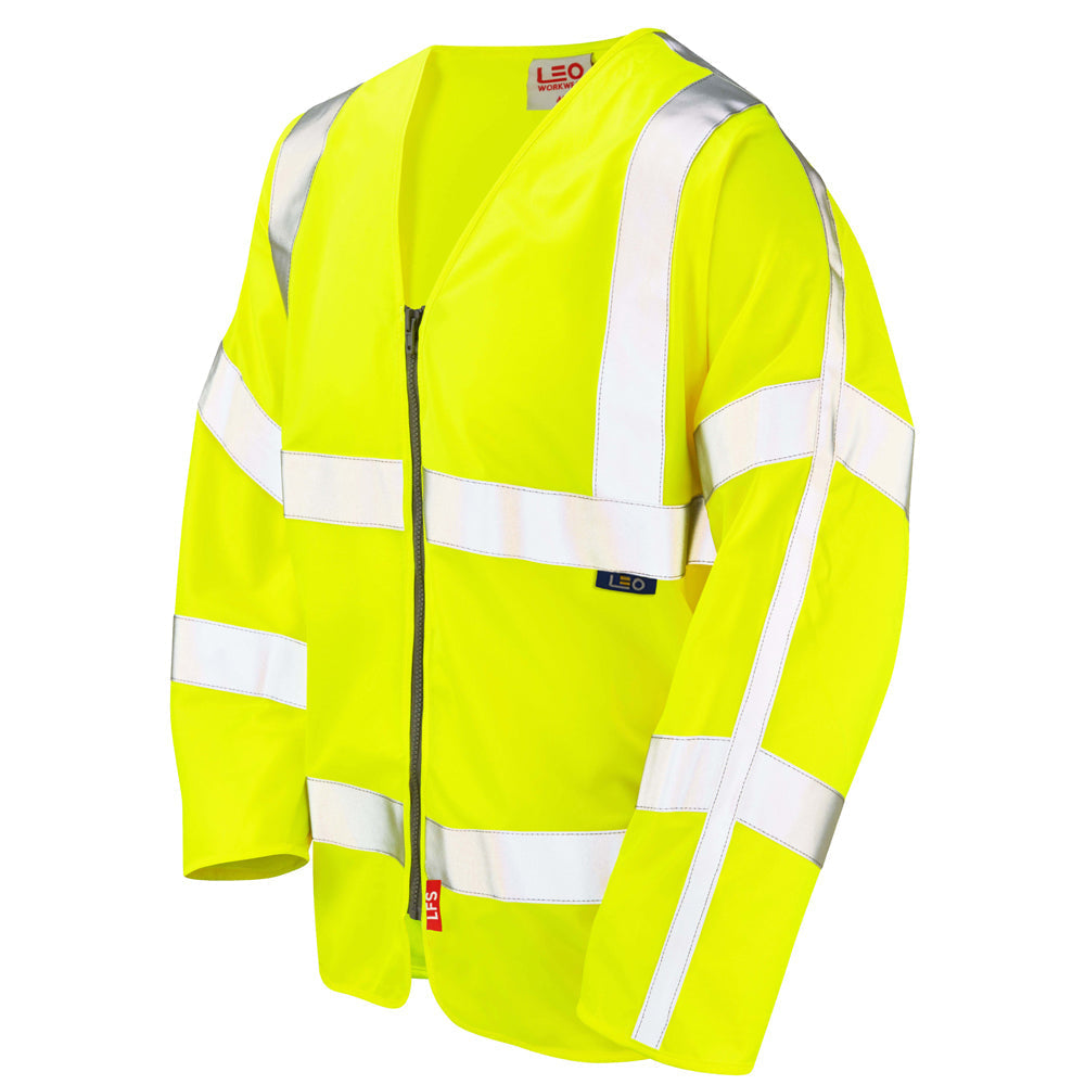 Leo Workwear Merton EcoViz Zipped Waistcoat EN 14116 Flame Retardant 25 Washes