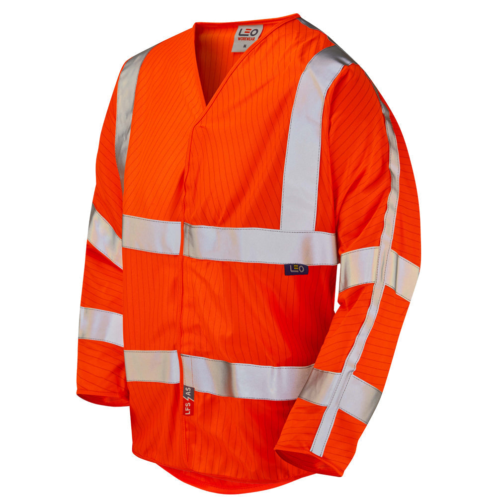 Leo Workwear Sticklepath ISO 20471 Cl 3 3/4 Sleeve Flame Retardant Top
