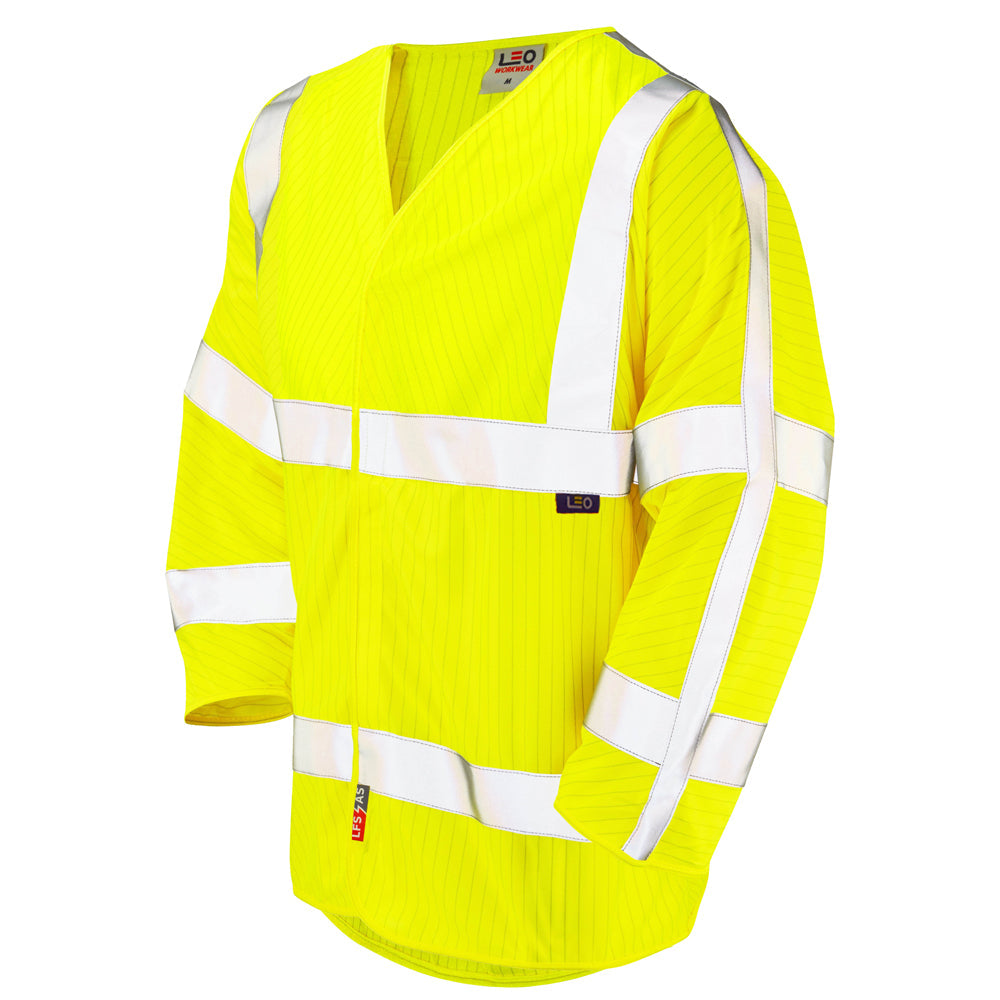 Leo Workwear Sticklepath ISO 20471 Cl 3 3/4 Sleeve Flame Retardant Top