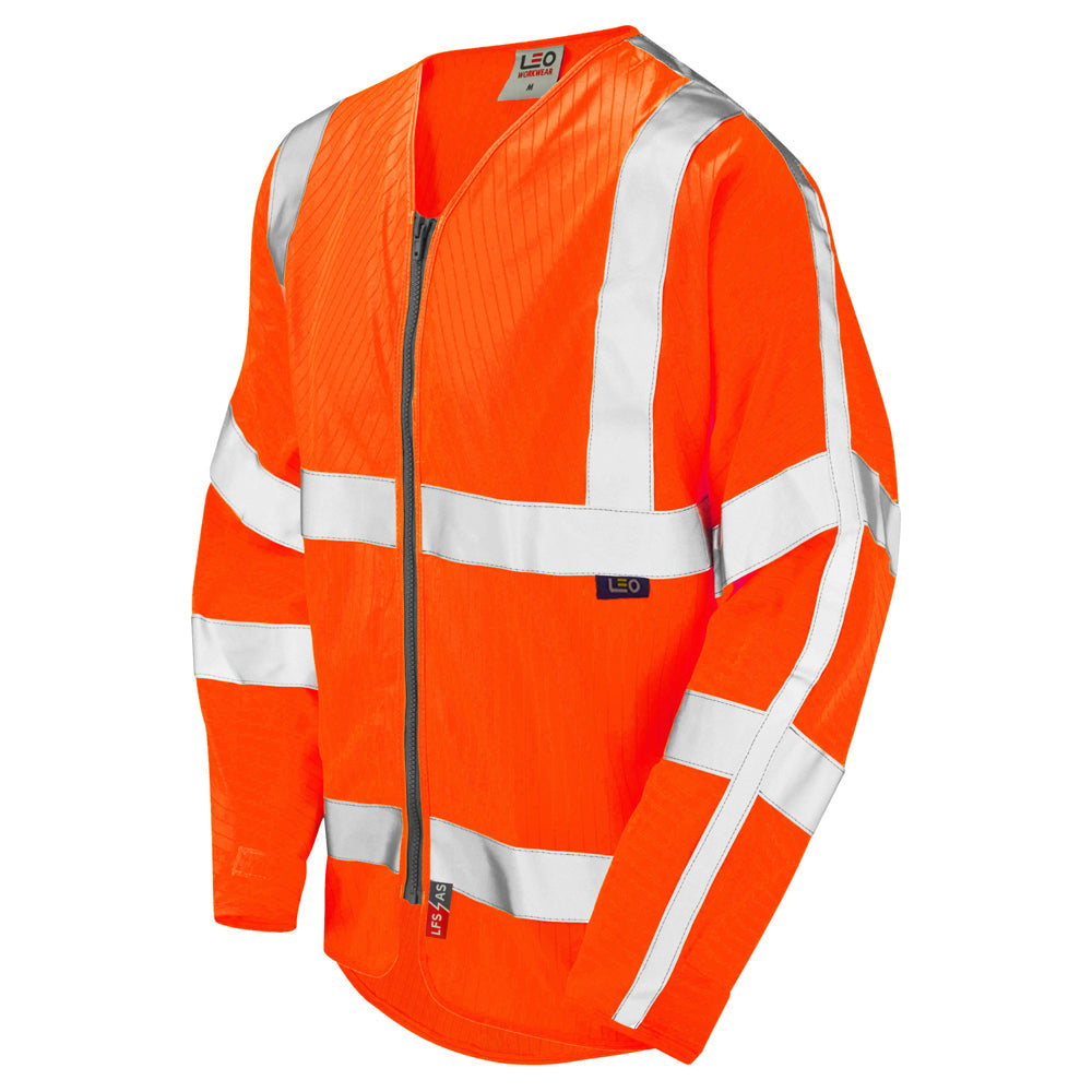 Leo Workwear EcoViz LFS/AS Sleeved Zip Waistcoat EN 14116 Flame Retardant