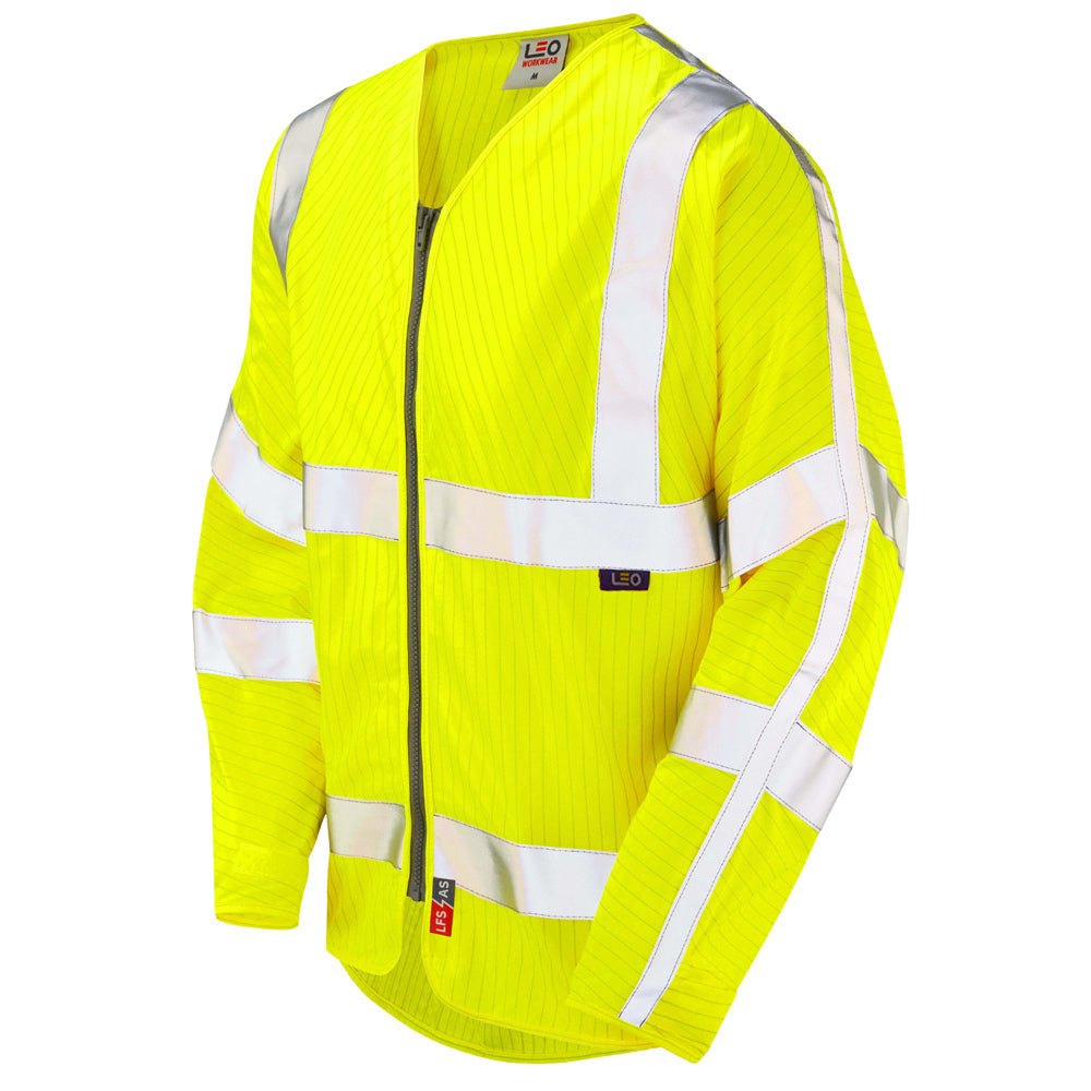 Leo Workwear EcoViz LFS/AS Sleeved Zip Waistcoat EN 14116 Flame Retardant