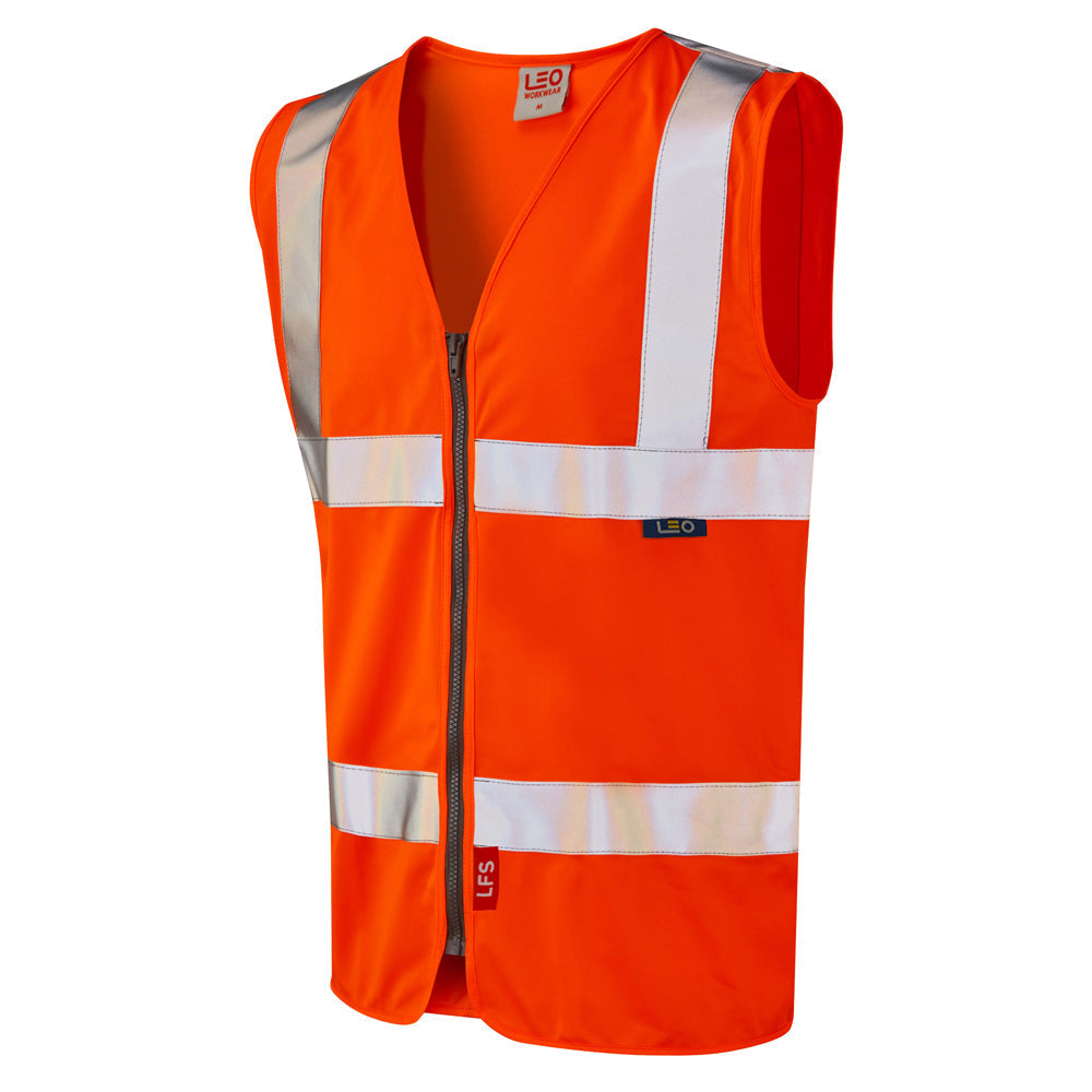 Leo Workwear EcoViz LFS Zip Waistcoat EN 14116 Flame Retardant Reflective
