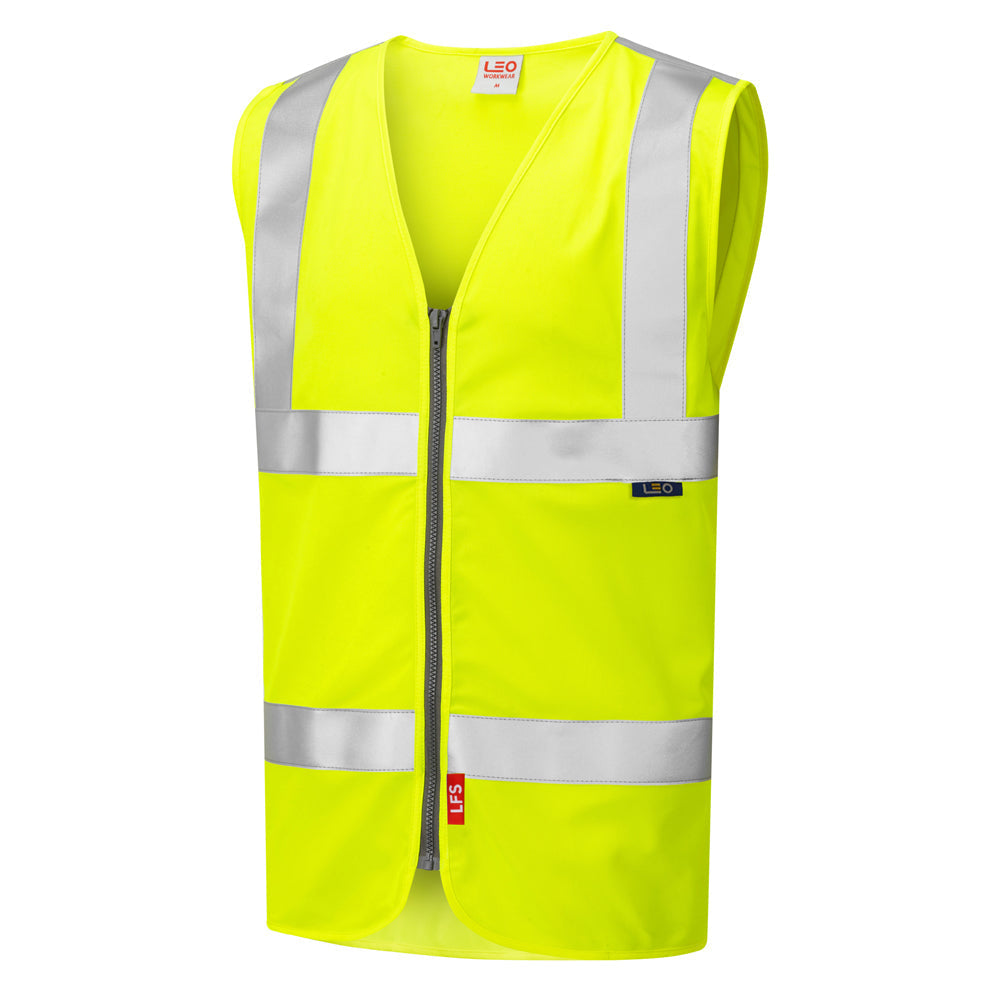 Leo Workwear EcoViz LFS Zip Waistcoat EN 14116 Flame Retardant Reflective