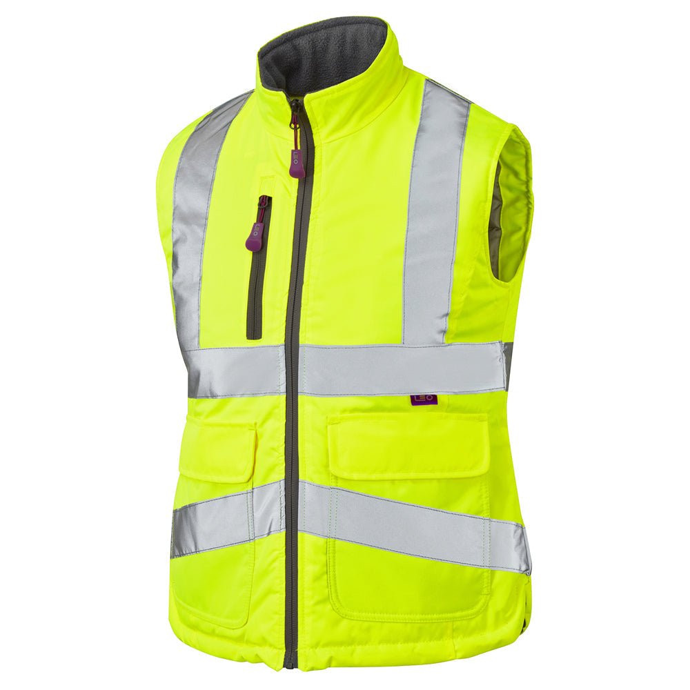 Leo Workwear EcoViz Women's Bodywarmer Water Repellent Warm Lining Pockets