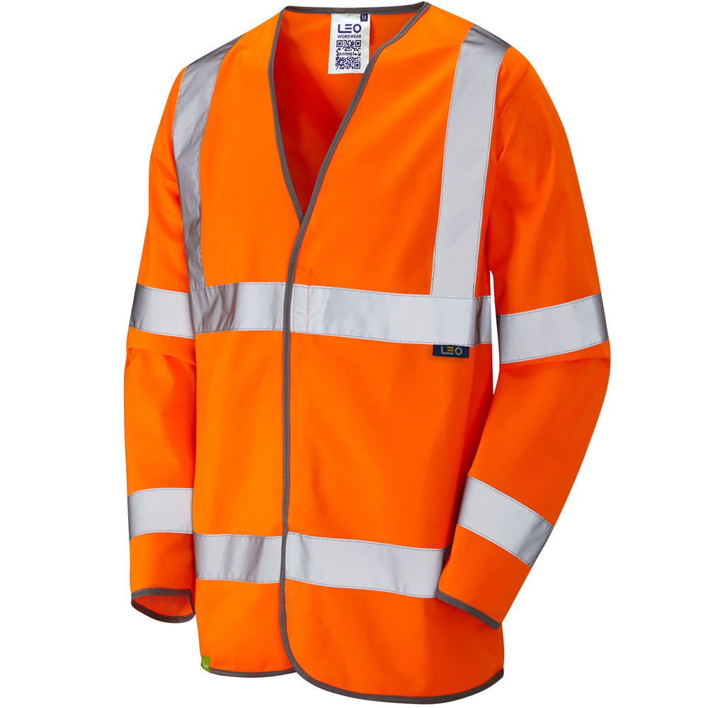 Leo Workwear EcoViz Sleeved Waistcoat Reflective Tape Lightweight Durable