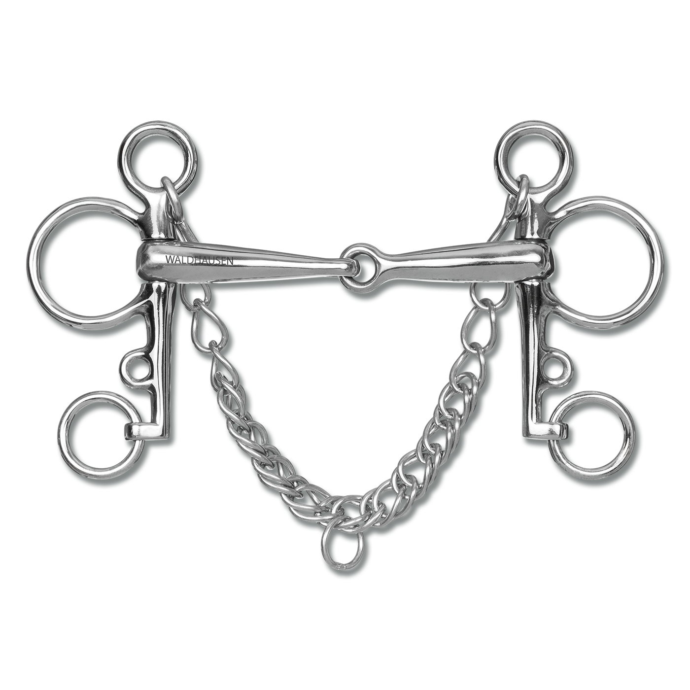 Waldhausen Horse Pelham Bit Stainless Steel With Curb Chain