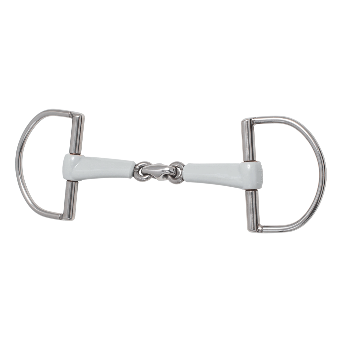 Beris Horse Double Jointed D-Ring Dring Bit With Smooth Plastic Mouthpiece