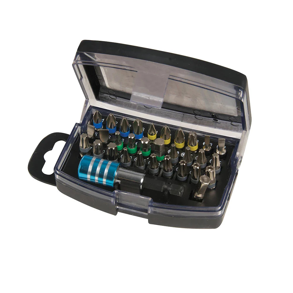 Silverline 32 Piece Colour-Coded Bit Set with Quick-Release Bit Holder