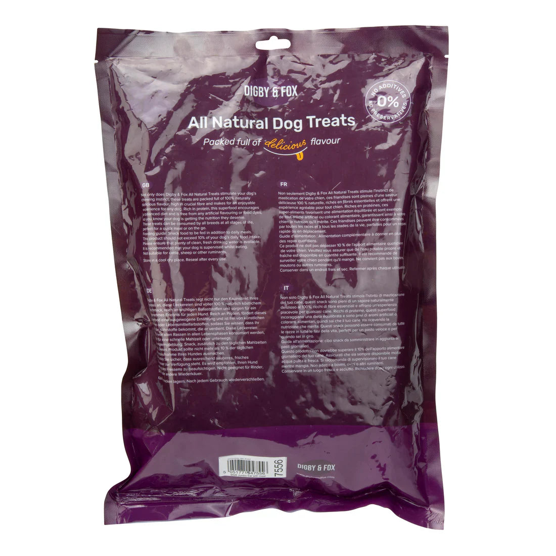 Shires Digby & Fox Jumbo Ear Buffalo Dog Treat Hypoallergenic Chew 100%