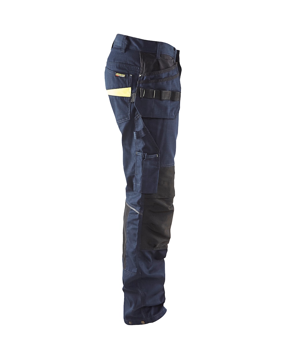 Blaklader 1496 Service Trousers Stretch Nail Pockets Dark Navy Hi-Vis Yellow