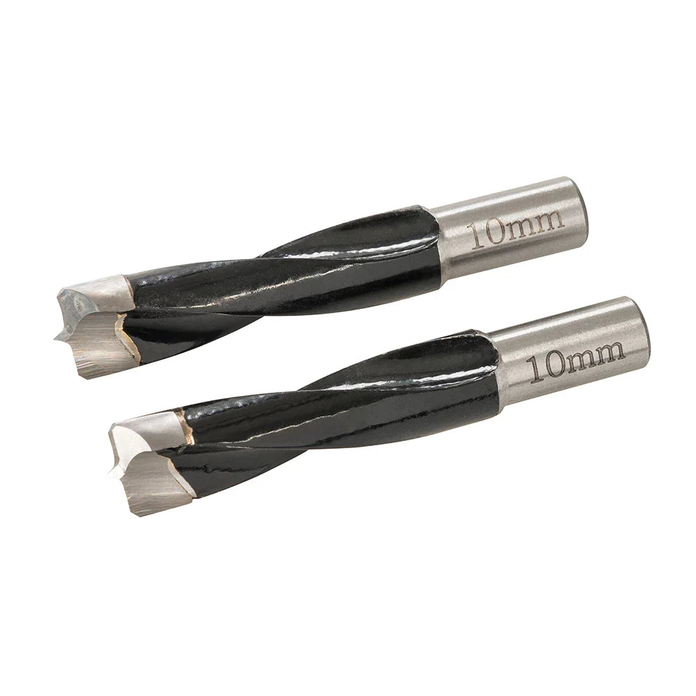 Triton Dowel Jointer Bits 10mm 2 Pack Tungsten Carbide Twin-Fluted Shank