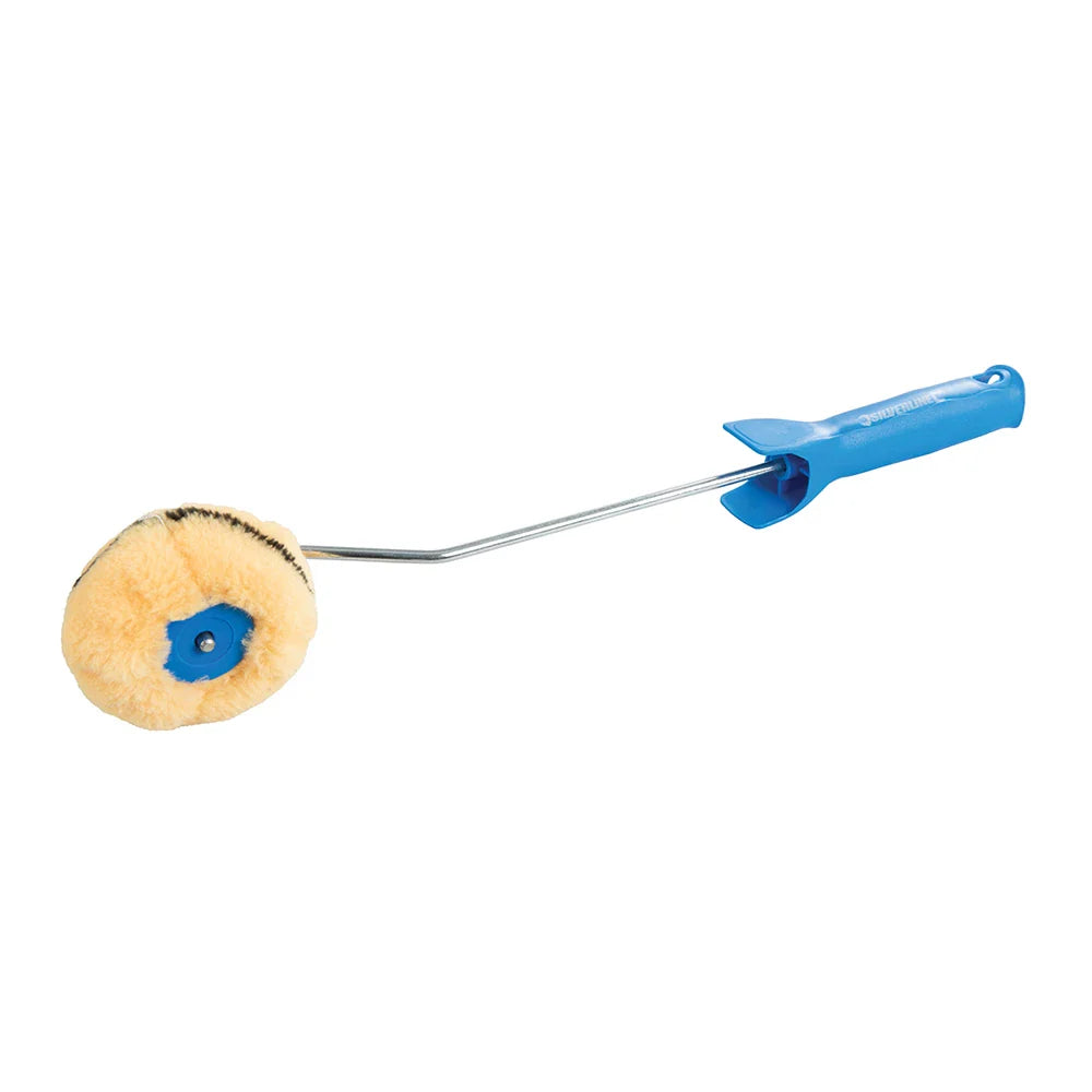 Silverline Corner Paint Roller with Long H&le & 12mm Pile Sleeve for Neat Edges
