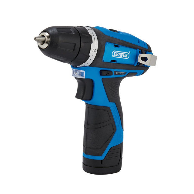 Draper 12V Cordless Drill Driver with 1.5Ah Battery & Fast Charger, 21 Torque