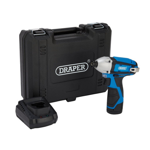 Draper 12V Impact Driver with 1/4" Hex, 1.5Ah Battery & Fast Charger