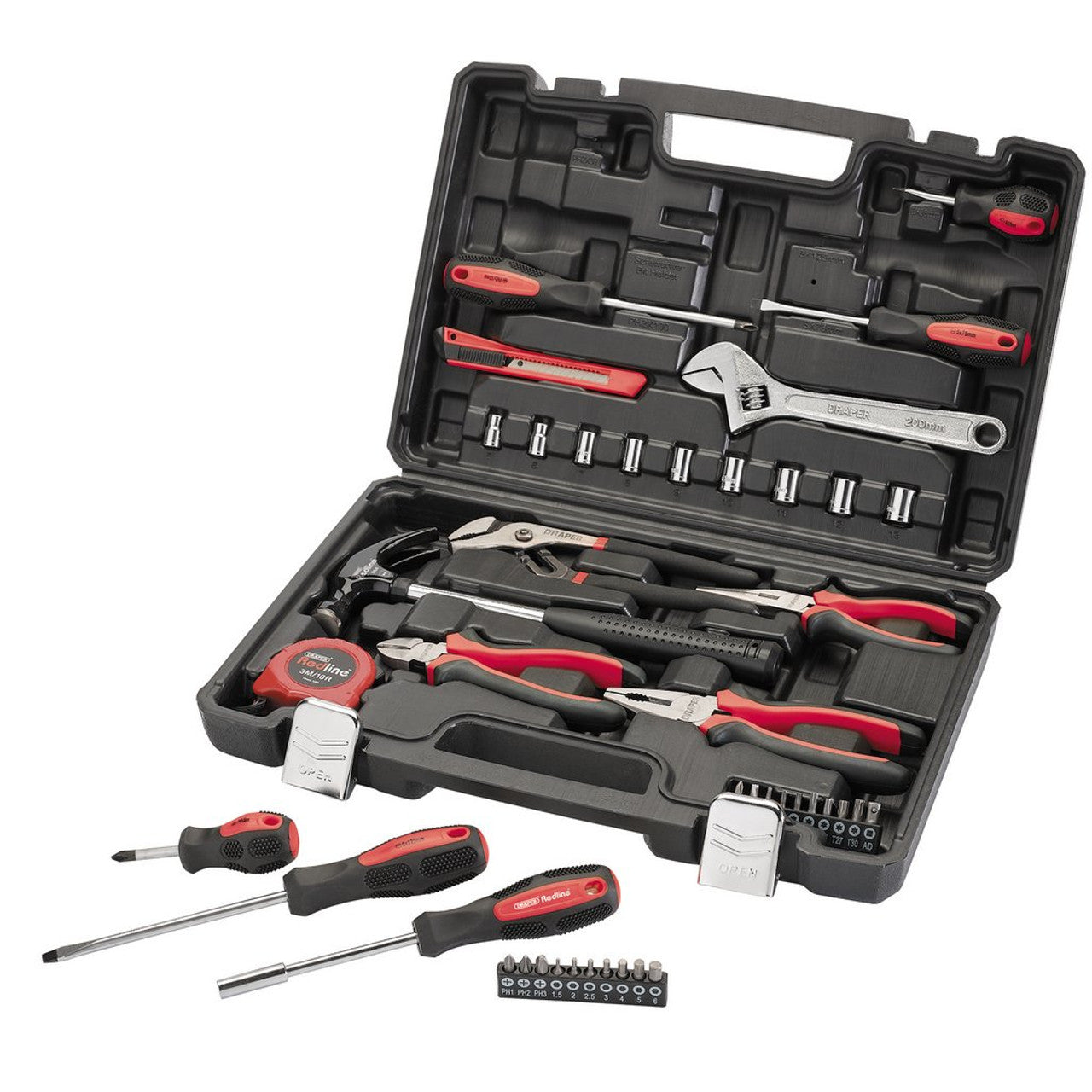 Draper Redline 43 Piece Home Essential Tool Kit with Storage Case