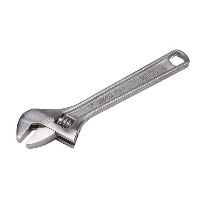 Draper Tools 200mm Adjustable Wrench Chrome Vanadium Steel with Laser Markings
