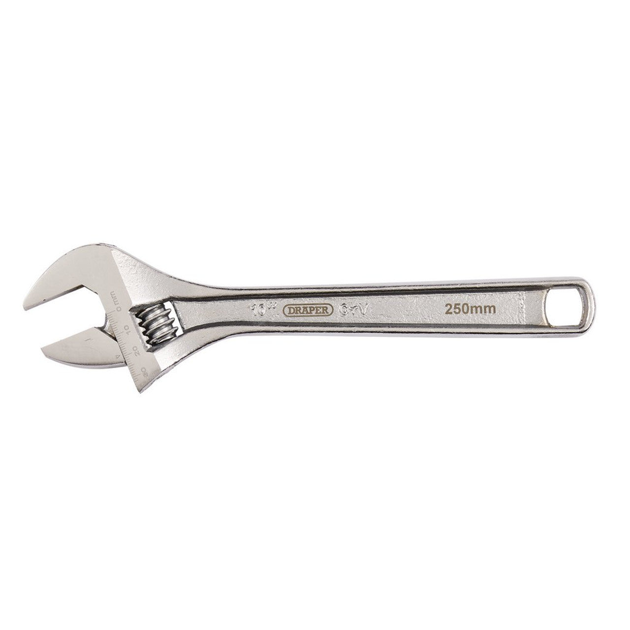 Draper Tools 250mm Adjustable Wrench Chrome Vanadium Steel with Laser Markings