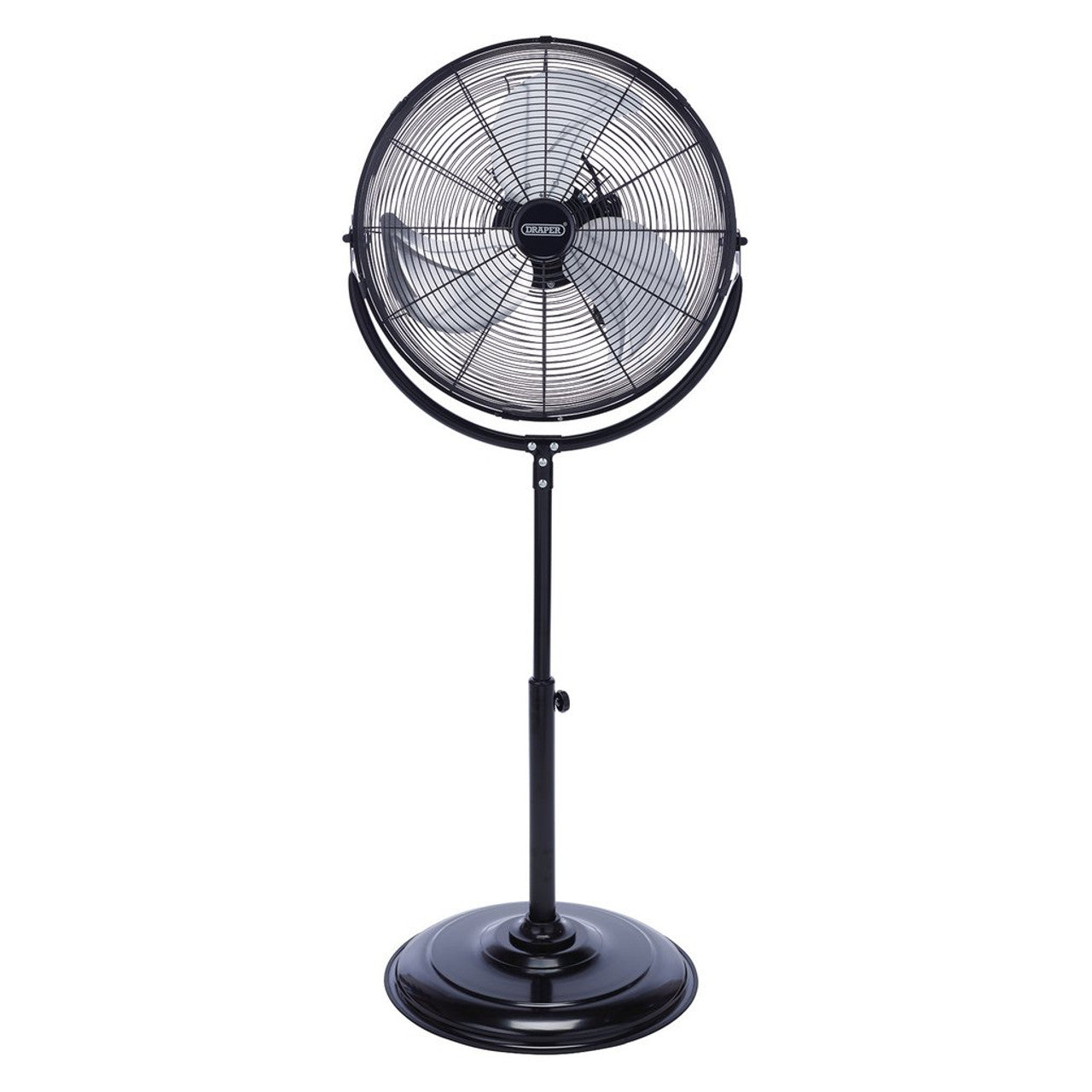 Draper 18" Pedestal Fan 120W High Velocity Adjustable Height Metal Cage