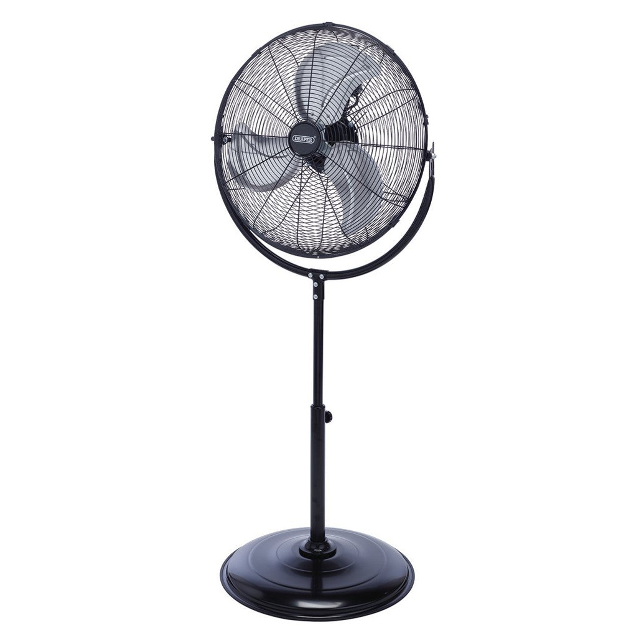 Draper Tools 20" Pedestal Fan 120W High Velocity Adjustable Height Metal Cage