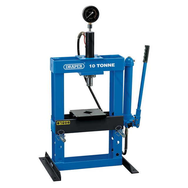 Draper Tools 10 Tonne Hydraulic Bench Press with Adjustable Heights & Gauge