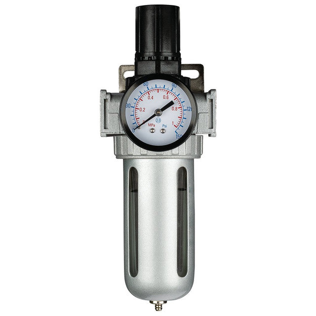 Draper Tools 1/4" BSP Filter Regulator Unit with 40-Micron Filter and Gauge