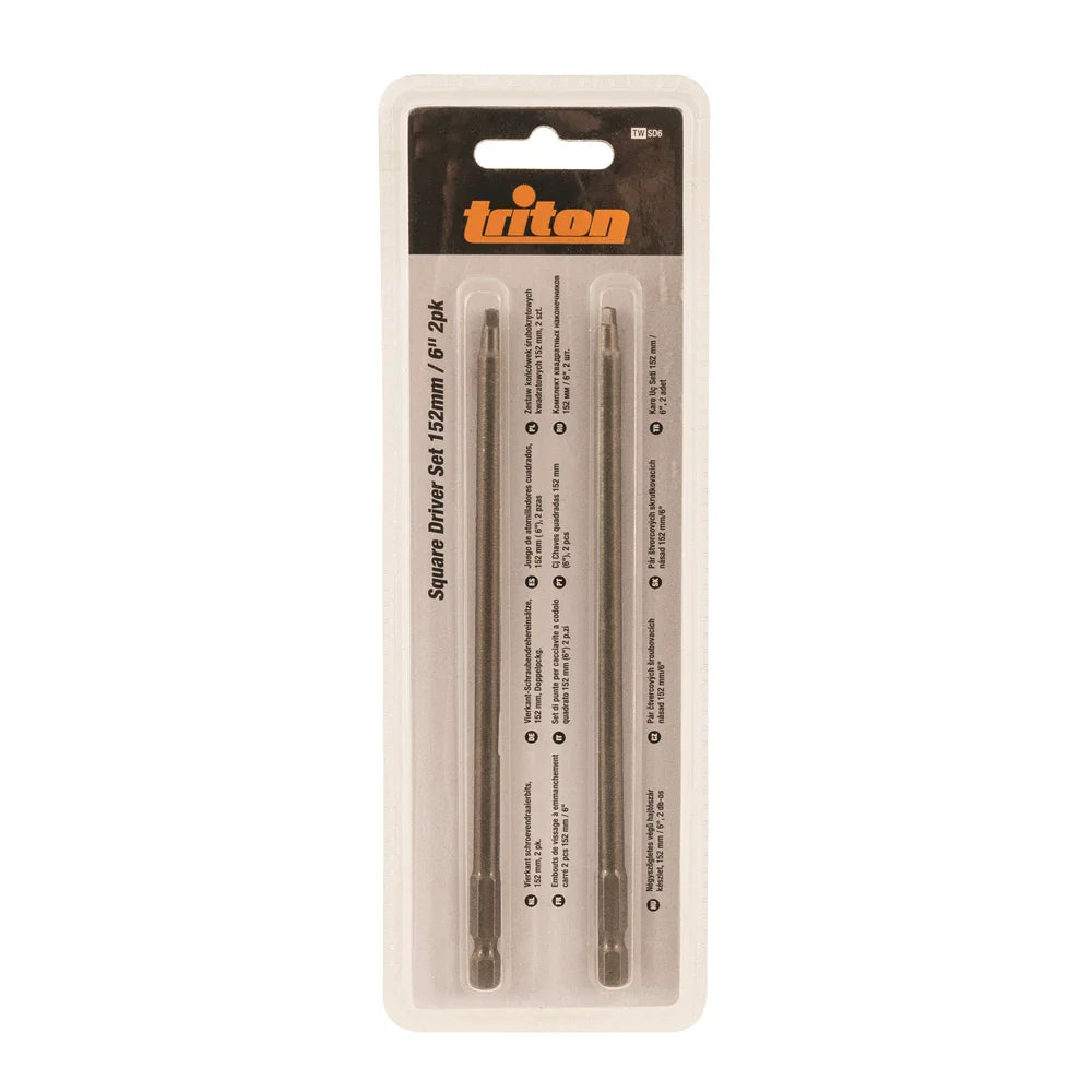 Triton 6" Square Driver Set 2pk Premium Alloy Steel Quick-Change Tips