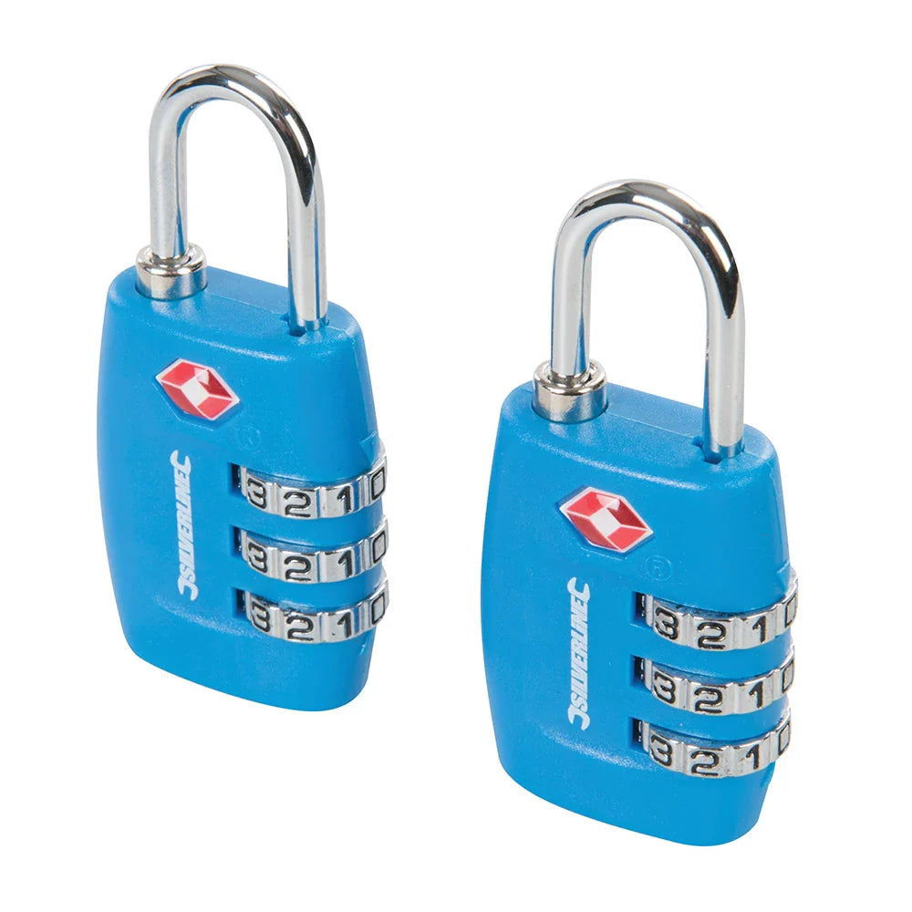 Silverline TSA Combination Luggage Padlocks 2 Pack 3-Digit Resettable Lock