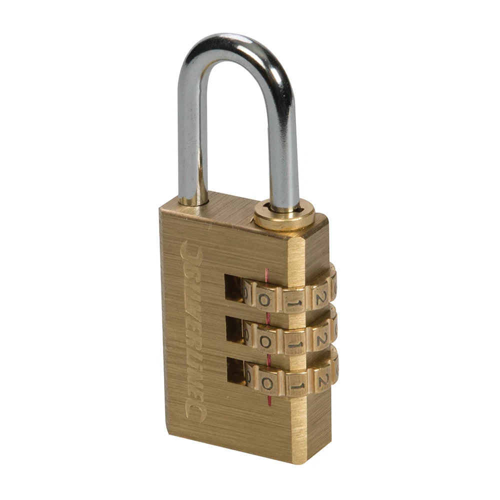Silverline Brass Combination Padlock 3-Digit Steel Shackle 28x41mm