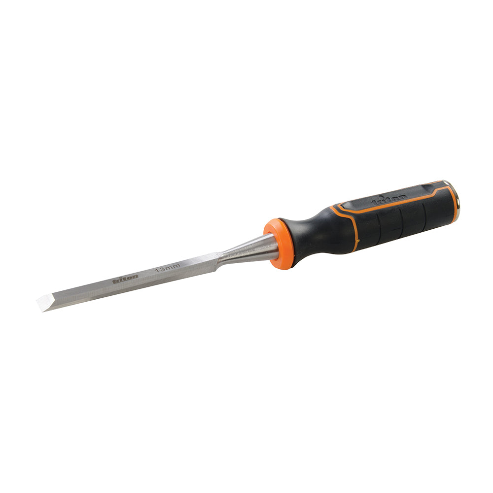 Triton 13mm Wood Chisel CRV Steel Blade Ergonomic Handle Durable Striking Cap
