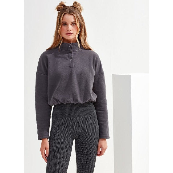 Women's TriDri Cropped Fleece High Neck Elasticated Waist Athleisure Top