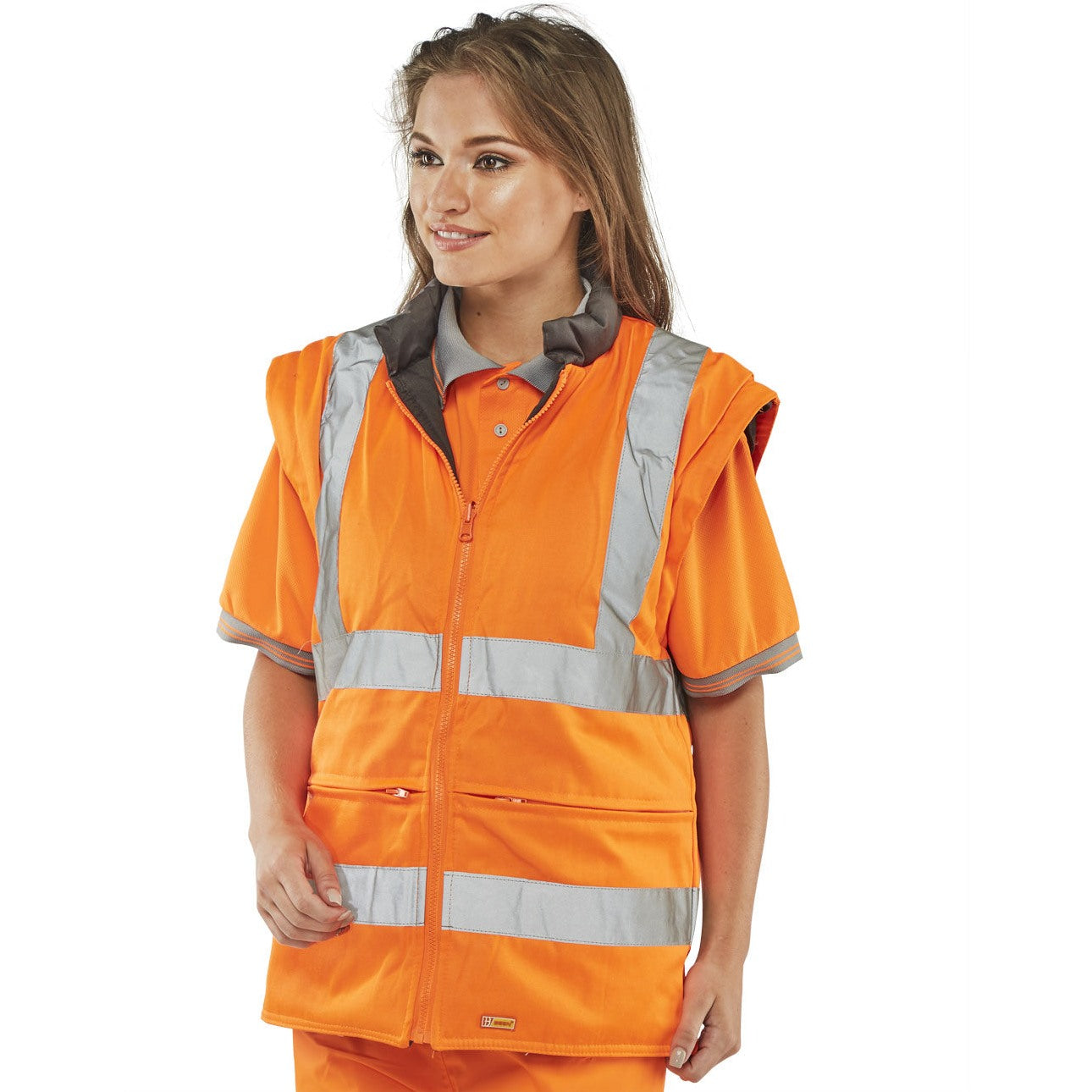 Beeswift Elsener 7-in-1 High Visibility Jacket with Removable Hood and Fleece