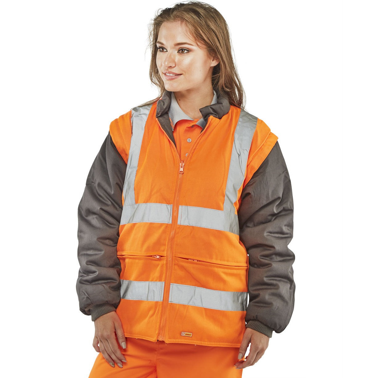 Beeswift Elsener 7-in-1 High Visibility Jacket with Removable Hood and Fleece