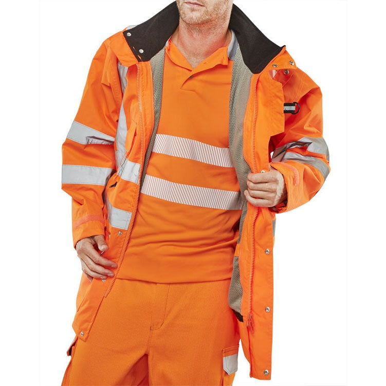 Beeswift Elsener 7-in-1 High Visibility Jacket with Removable Hood and Fleece