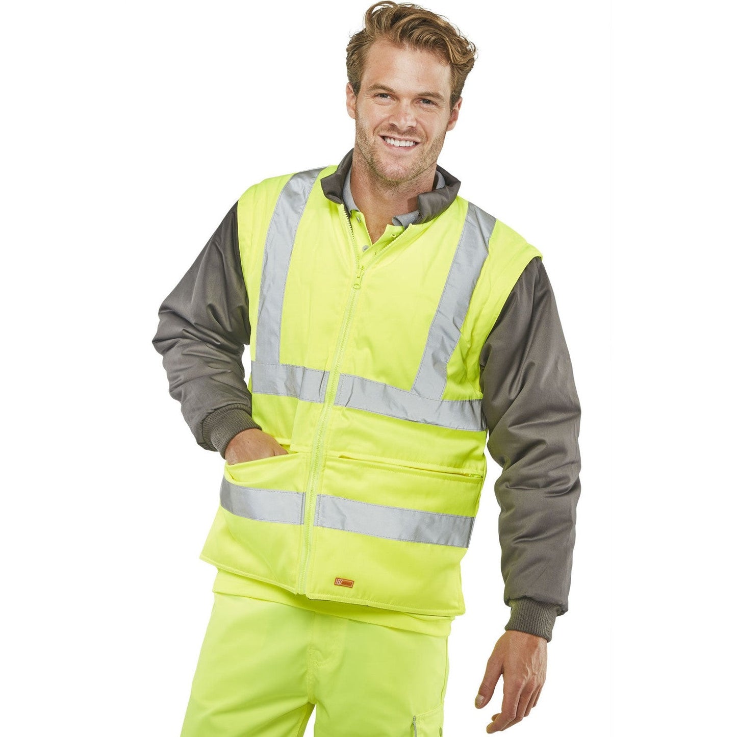 Beeswift Elsener 7-in-1 High Visibility Jacket with Removable Hood and Fleece