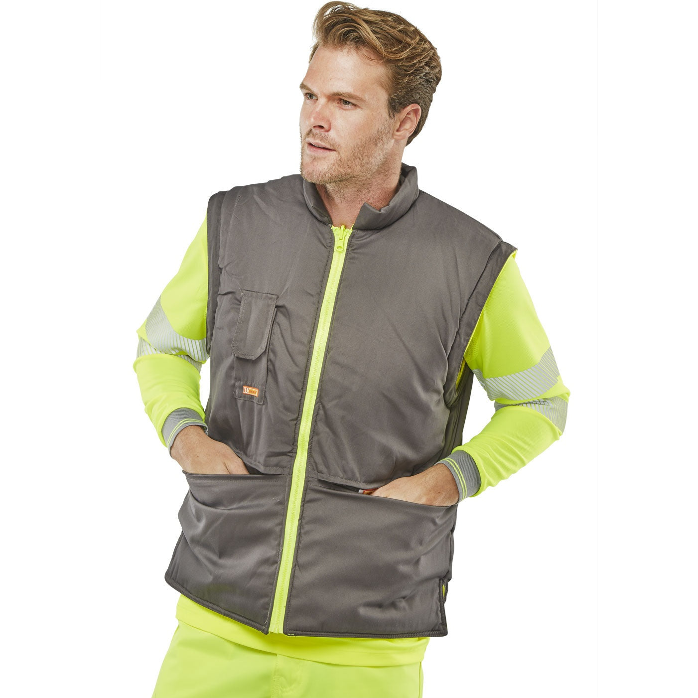 Beeswift Elsener 7-in-1 High Visibility Jacket with Removable Hood and Fleece